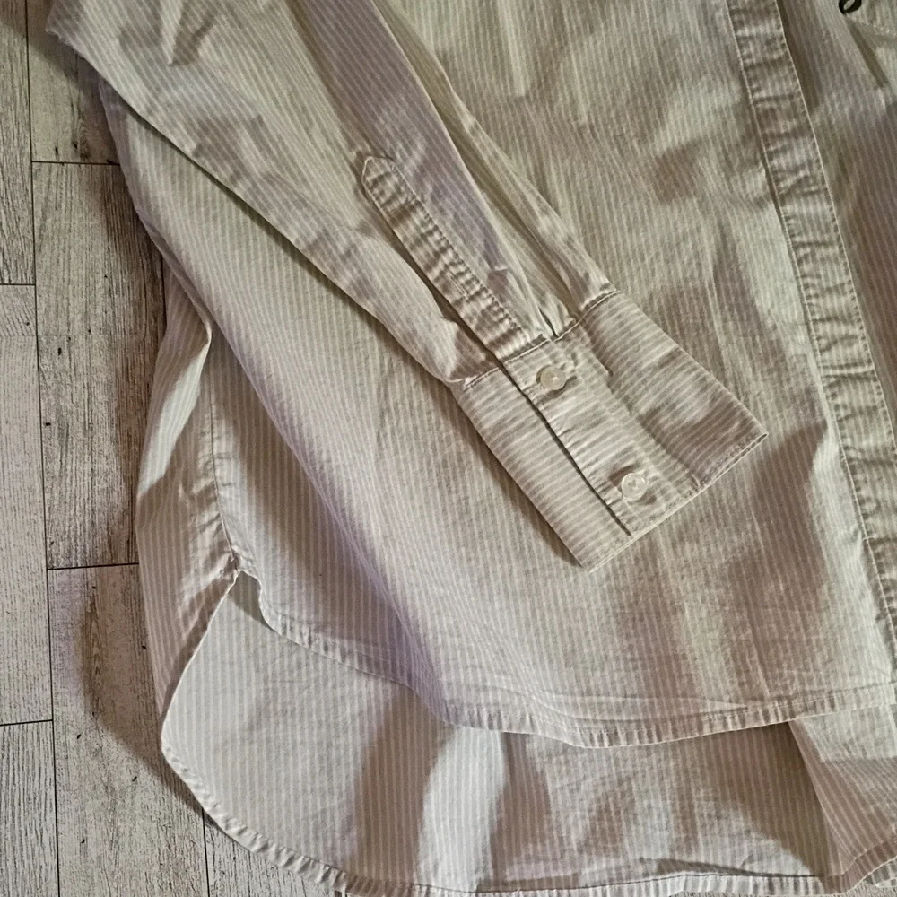 A New Day La Vida Es Bella Pinstripe Long Sleeve Button Down Top Size XXL EUC - Picture 3 of 8